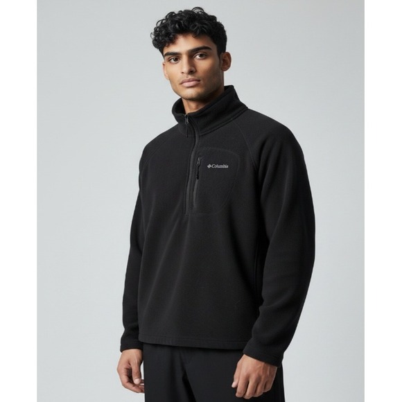 Columbia Other - Columbia Mens XL Black Quarter Zip Fleece Pullover Jacket XM6410 Pocket
